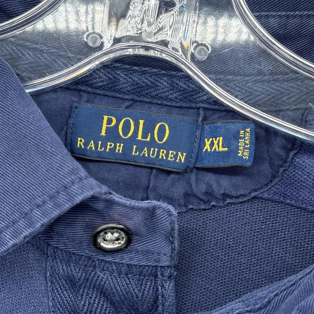 Polo Ralph Lauren Shirt Mens 2XL Blue Rugby RL Yacht Club Nautical Flag Spellout
